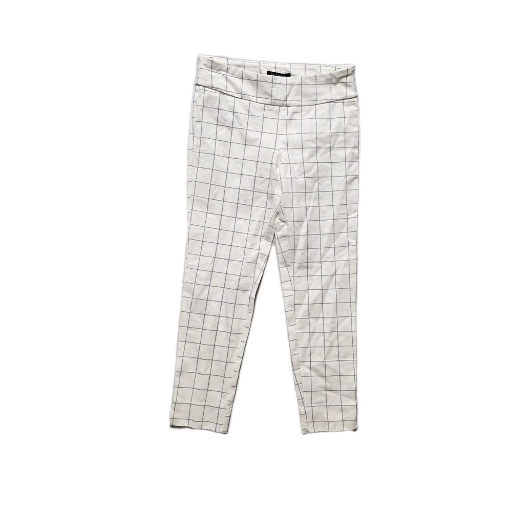 ZAC & RACHEL Women's Pants Checker Plaid Rayon Size‎ M White